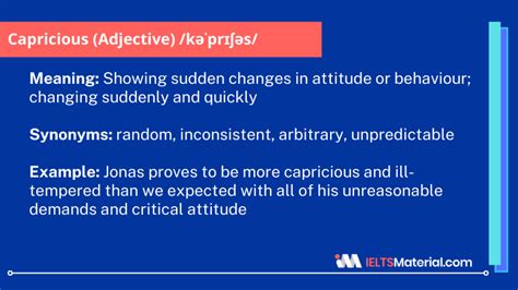 capricious is to consistent as stable is to|capricious meaning in english.